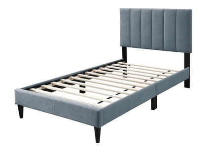 Bed With Channel Tufted Adjustable Headboard