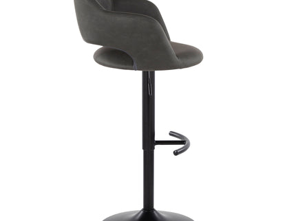 Margarite - Contemporary Adjustable Barstool With Swivel With Rounded T Footrest (Set of 2)