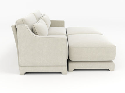 Stylish Sofa With Ottoman And Lumbar Pillows, Ergonomic Design