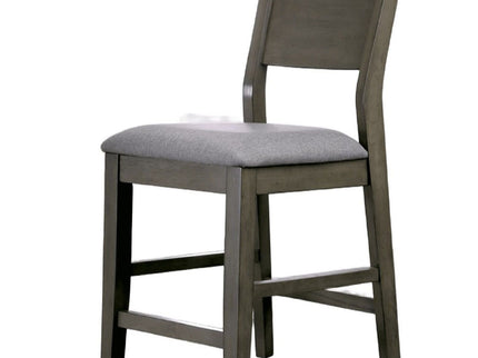 Padded Fabric Seat Panel Back Counter Height Dining Chairs (Set of 2) - Gray / Light Gray