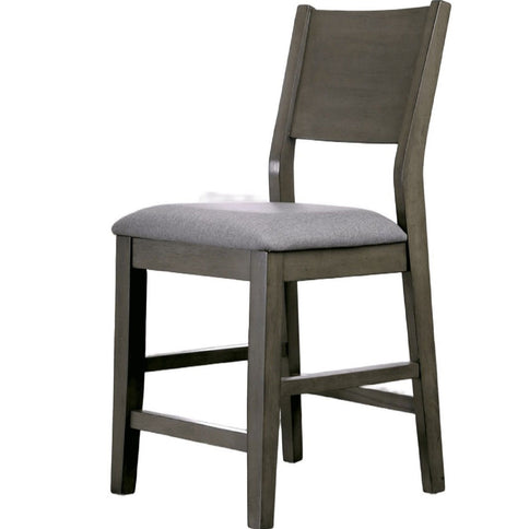 Padded Fabric Seat Panel Back Counter Height Dining Chairs (Set of 2) - Gray / Light Gray