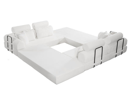 Modern L-Shape Modular Sectional Sofa, Compressed Design