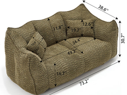 Comfortable Dual Beanbag Chair With High Resilience Foam Core For 2 People
