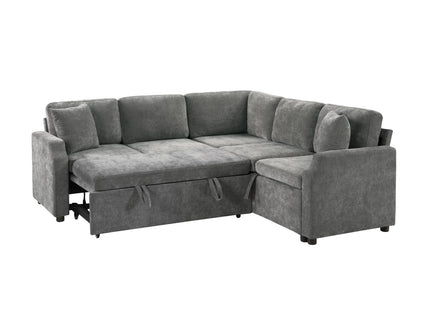 Modern L Shaped Sectional Sofa Bed With Hidden Storage Upholstery