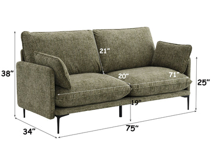 Dalton - Sofa With 2 Pillows - Green