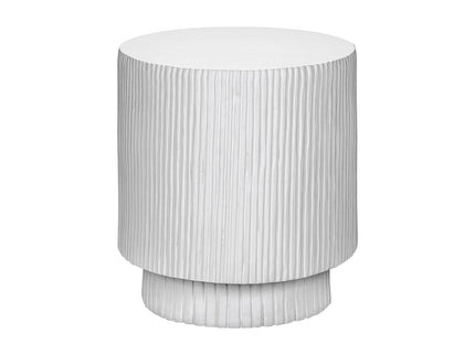 Round Accent Table, Indoor Outdoor - White