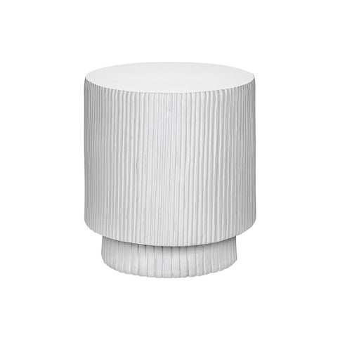 Round Accent Table, Indoor Outdoor - White