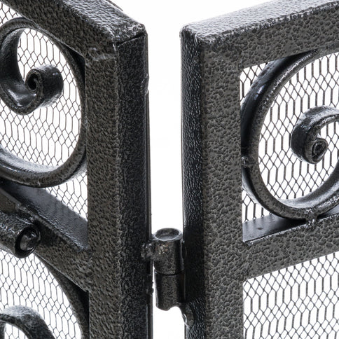 Mariella - Traditional Floral Iron Fireplace Screen With Ornate Design