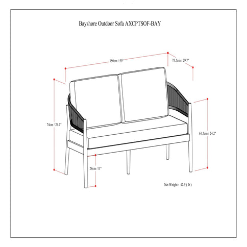 Bayshore - Outdoor Sofa - Natural