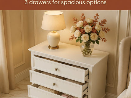 3 Drawer Dresser - White
