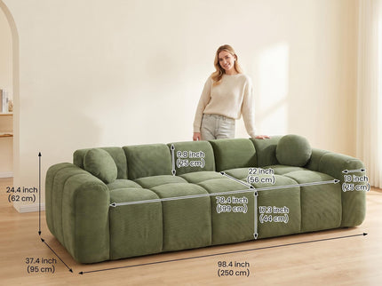 Extra Large Compression Sofa, Cloud Puff Couch For Living Room