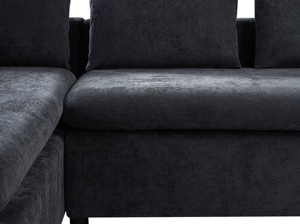 Modern L Shaped Sectional Sofa With Upholstery And Wooden Storage