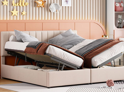 Upholstered Platform Bed With A Hydraulic Storage System