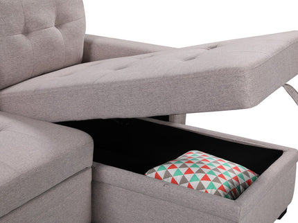 Ashlyn - Reversible Sleeper Sectional Sofa With Storage Chaise, USB Charging Ports And Pocket