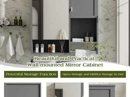 Modern Wall Mounted Bathroom Medicine Cabinet, Bathroom Wall Storage Cabinet With Mirror