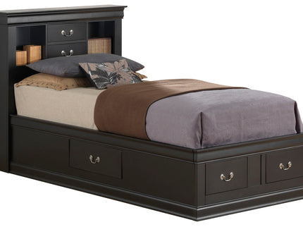 Traditional Style Bookcase Storage Bed