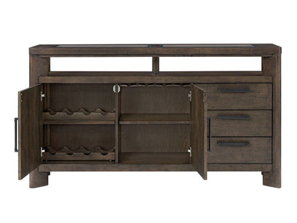 Side Server With Glass Inlay - Dark Oak