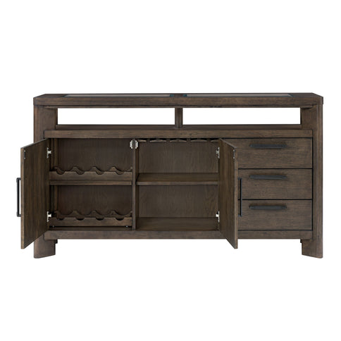 Side Server With Glass Inlay - Dark Oak