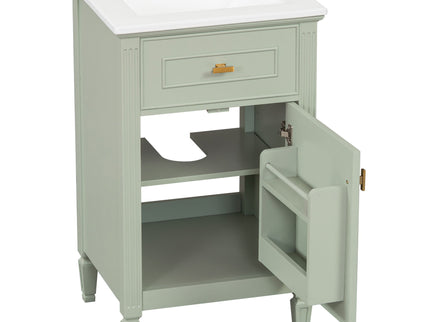Bathroom Vanity With Sink, Adjustable Shelf, Tilt-Out Drawer