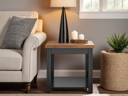 Side Table - Black / Whiskey