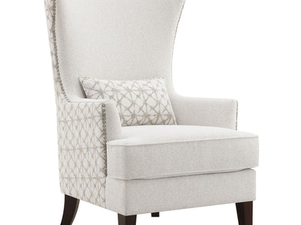 Lindstrom - Wingback Accent With Contoured Back - Ivory White