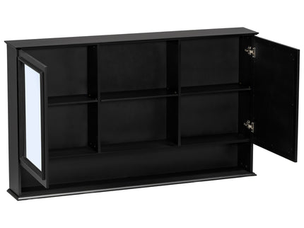 Wall Mounted Bathroom Medicine Cabinet With Double Mirrored Doors