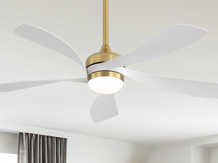 52" Indoor Ceiling Fan With 3 Color Dimmable LED Light Blades, Reversible DC Motor, Remote Control