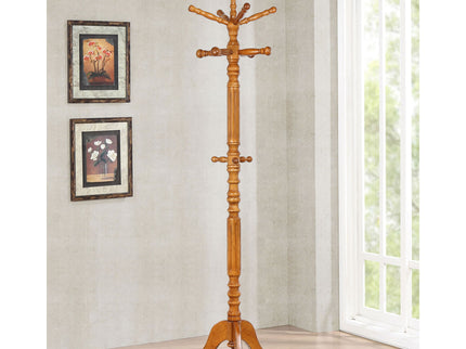 Cosman - 11 Hook Freestanding Coat Rack With Hanger - Brown