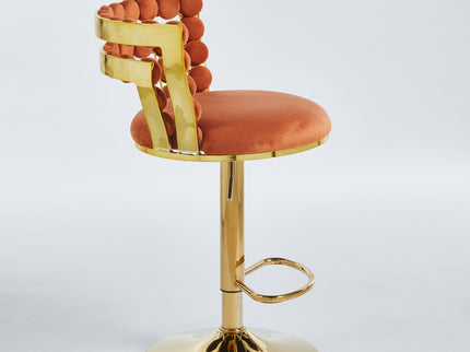 Modern Bar Chair With Iron Tube Legs, Soft Cushions And Comfortable Backrest (Set of 2)
