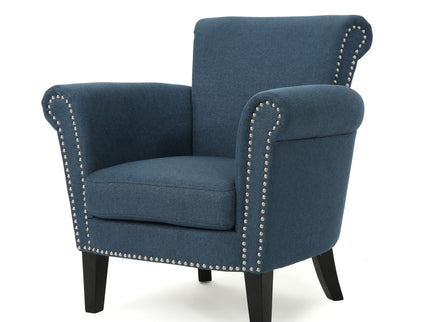 Elegant Club Chair With Nailhead Trim And Birch Wood Legs