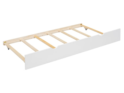 House Bunk Bed With Trundle, Storage Staircase, Roof And Window Design