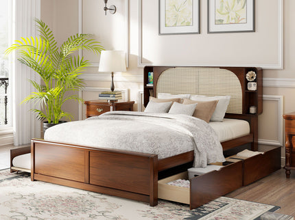 Headboard Bed With 2 Drawers And Trundle