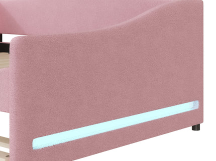 Upholstered Daybed With Light And Trundle