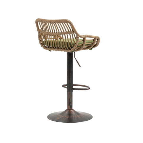 Modern Swivel Bar Stools Adjustable Counter Chairs With Footrest (Set of 2)