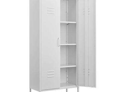 Modern Storage Cabinet With Adjustable Shelves, Magnetic Door Stopper