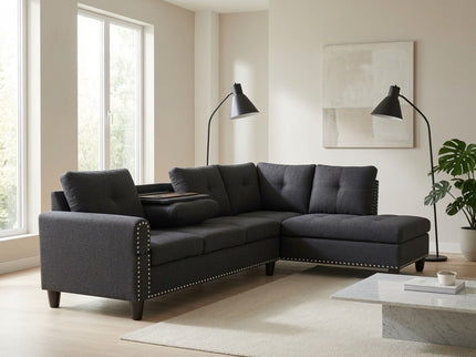 L - Shaped Sectional Sofa With Movable Left Chaise