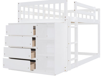 Bunk Bed With 4 Drawers And 3 Shelves