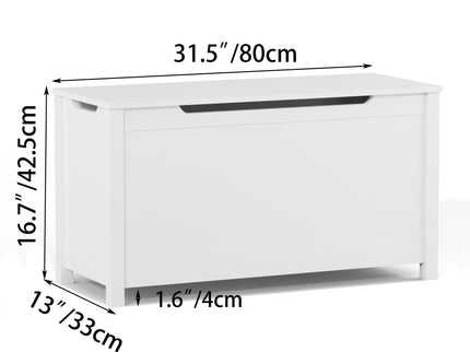 Toy Box Storage With Safety Hinged Lid