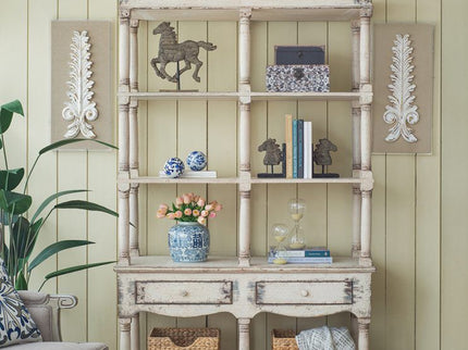 Adela - French Country Bookcase Display Storage Shelf Etageres - Antique White