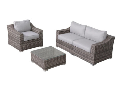 Outdoor Wicker Conversation Set With Cushions, All Weather