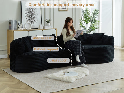 Sectional Sofa, Oversized 4 Seater With Deep Seat Design