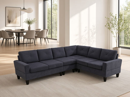 Modular L - Shaped Sectional Sofa 6 Seater 4 Piece Couch With Chaise
