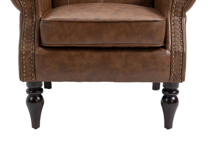 Modern Accent Armchair With Sturdy Wood Legs