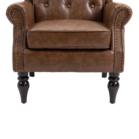 Modern Accent Armchair With Sturdy Wood Legs