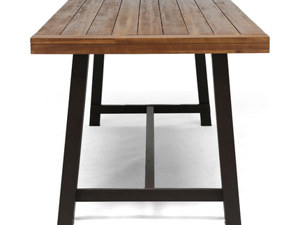 Equilibrium - Outdoor Dining Table With Wooden Frame And Slat Top