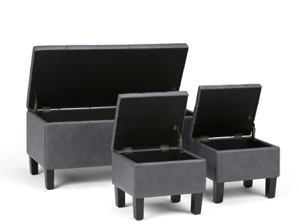 Dover - 3 Piece Storage Ottoman Contemporary Design