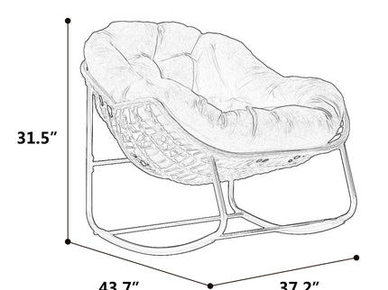 Indoor / Outdoor Oversized Wicker Egg Rocker Chair - Light Green