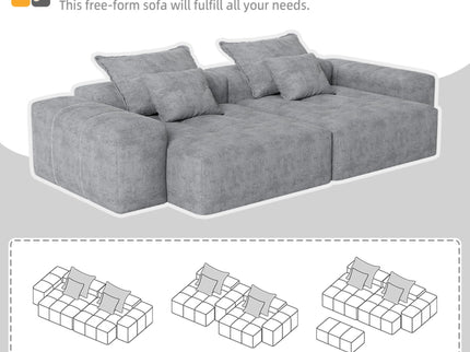 Modern Oversized Diy Combination Modular Sectional Sofa With Pillows