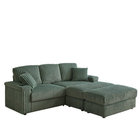 3 Seater Sofa With 2 Ottomans For Living Room