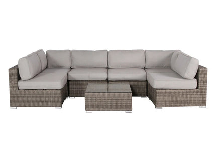 Seating Set With Cushions Handcrafted Wicker Design